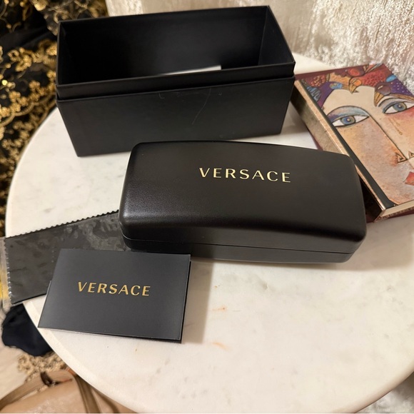Versace Black and Gold Polarized Sunglasses main image 5